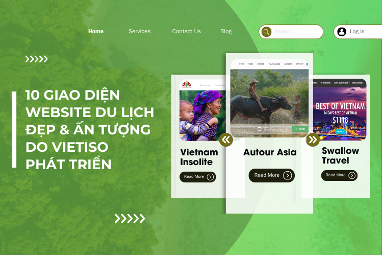 Tổng hợp 10 giao diện website du lịch đẹp và ấn tượng nhất do VietISO phát triển