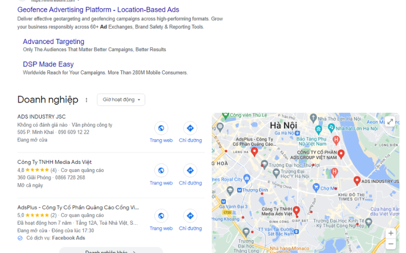  Google cho phép bạn xem vị trí quảng cáo của mình xuất hiện